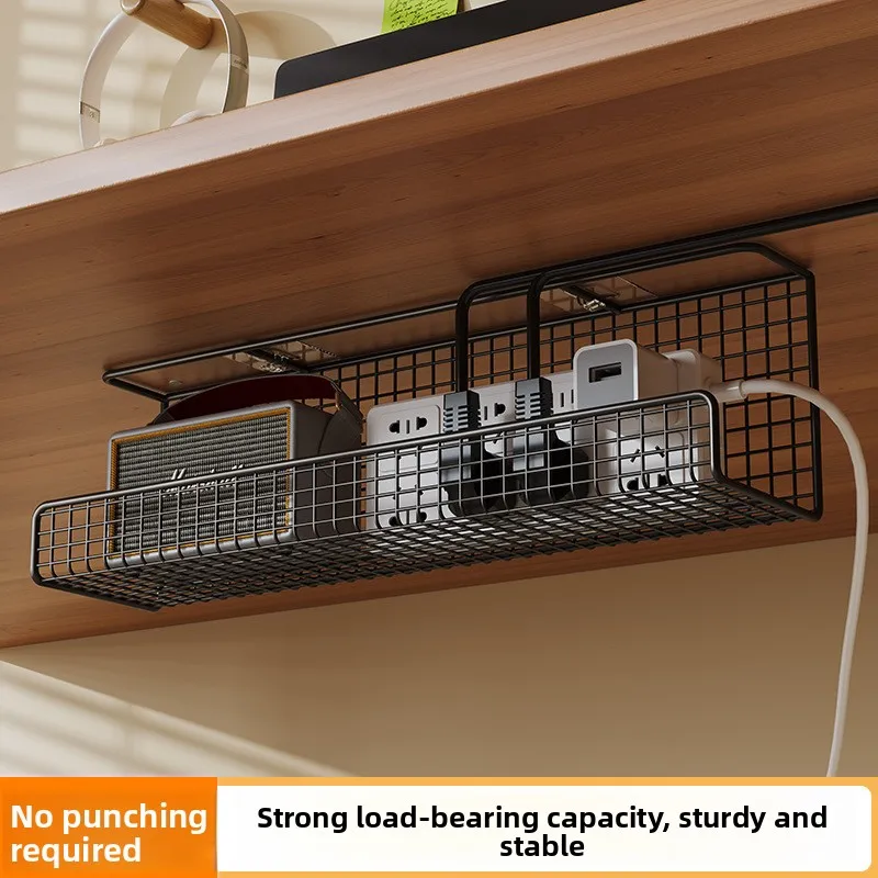Under-desk Cable Management Cable Tray Punching Free Power Cable Trough Finishing Box Wire Socket Storage Wiring Organizer - Image 10