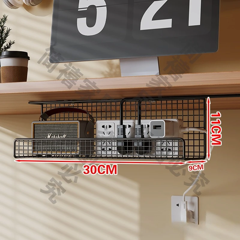Under-desk Cable Management Cable Tray Punching Free Power Cable Trough Finishing Box Wire Socket Storage Wiring Organizer - Image 8
