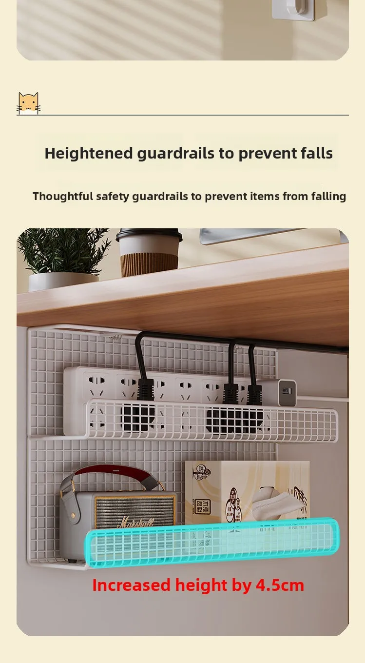 Under-desk Cable Management Cable Tray Punching Free Power Cable Trough Finishing Box Wire Socket Storage Wiring Organizer - Image 16