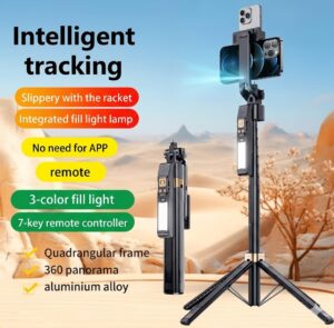 Auto Face Tracking Tripod – 360° Smart AI Phone Holder